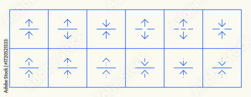 Arrow icon collection. Interface icon set. Zoom, expand, collapse, direction, scale and more. Editable stroke.