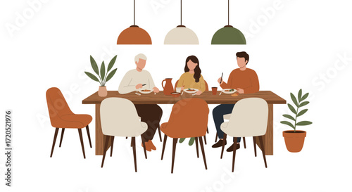 Inspiring Modern Dining Space Blending Minimalist Elegance with Warm Rustic Charm