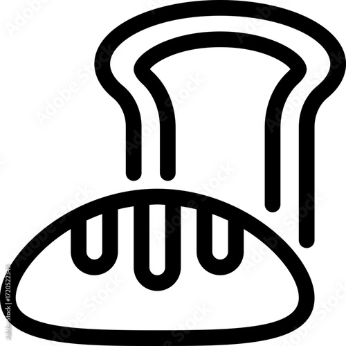 Simple outline icon of bread loaf. Perfect for bakery, breakfast, pastry, and food related projects