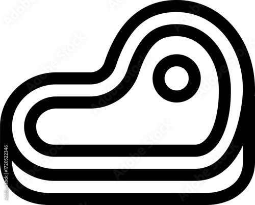 Outline icon of beef meat. Suitable for food, restaurant, butchery, cooking, and nutrition designs