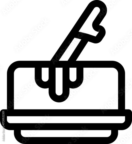 Minimal outline icon of butter block. Great for cooking, dairy product, breakfast, and kitchen design themes
