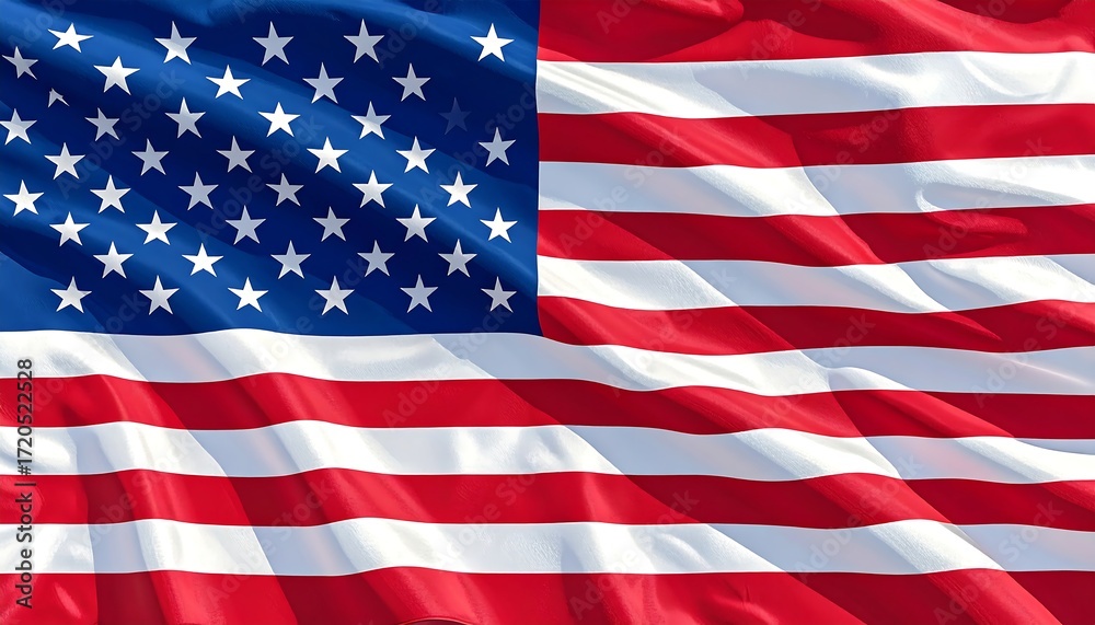 Naklejka premium Waving flag with stars here