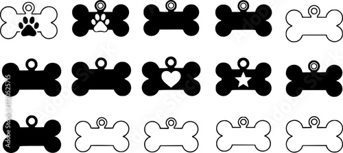 Bone tag icon vector set. Dog tag illustration sign collection. Tag symbol or logo.
