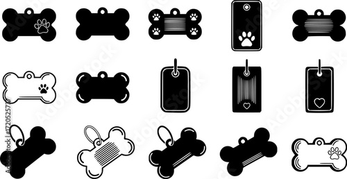 Bone tag icon vector set. Dog tag illustration sign collection. Tag symbol or logo.
