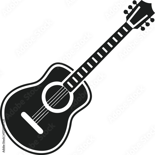 Solid black guitar glyph style icon