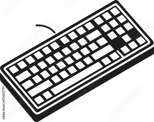 Solid black keyboard glyph style icon