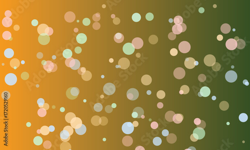 Abstract background with blurred colorful circles bokeh effect on gradient orange and green backdrop a soft light and dreamy feel perfect for presentations wallpapers and festive designs