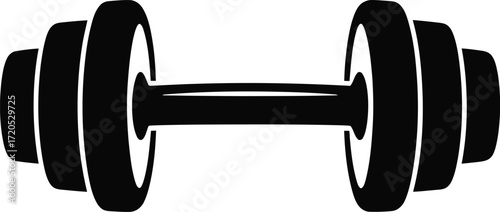 Silhouette of heavy gym weights for intense exercise and fitness training