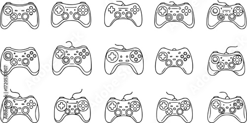 Icon set of gamepad.