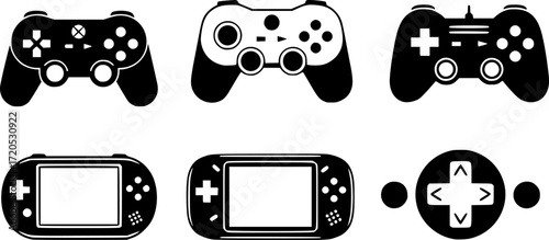 Icon set of gamepad.