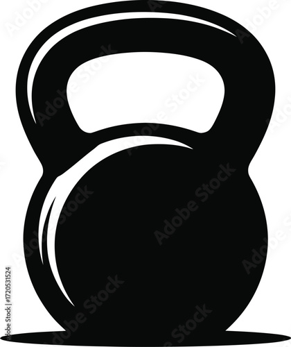 Single heavy kettlebell for fitness and strength training silhouette design