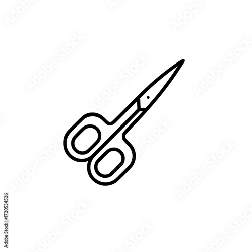 Manicure scissors icon. Nail care service, beauty salon tools and spa cosmetics. Minimalist outline vector symbol for pedicure master, makeup accessories, and cosmetology shop.
