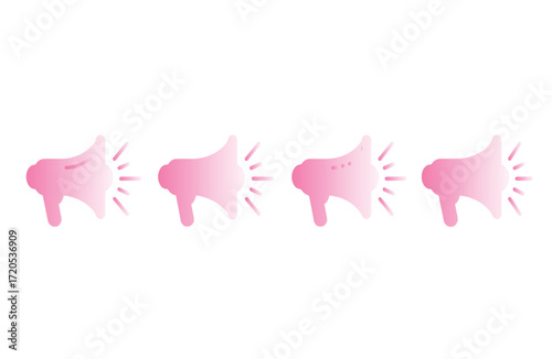 Pink Megaphone Icons Announcement, Promotion, Notification