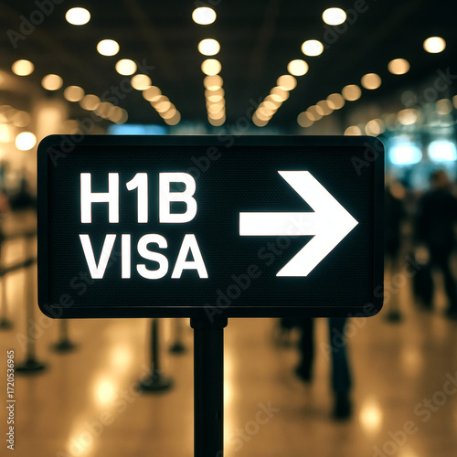 H1B Visa Immigration Checkpoint Photo | Professional Airport Stock Image | Ultra HD 8K Visa Process