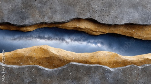 Exploring the Depths: A Conceptual Journey into the Earth with an Enigmatic Sky Above
