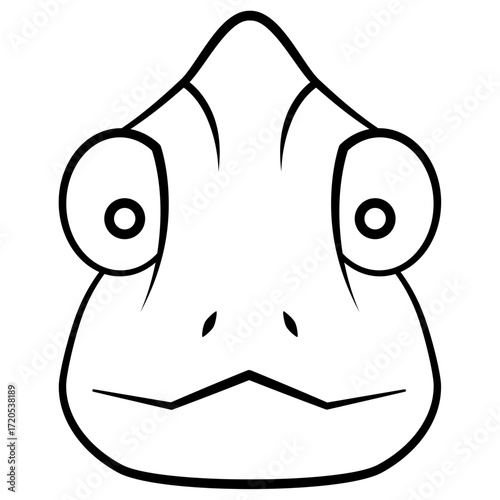 chameleon head face vector icon