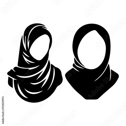 Hijab graphic silhouettes