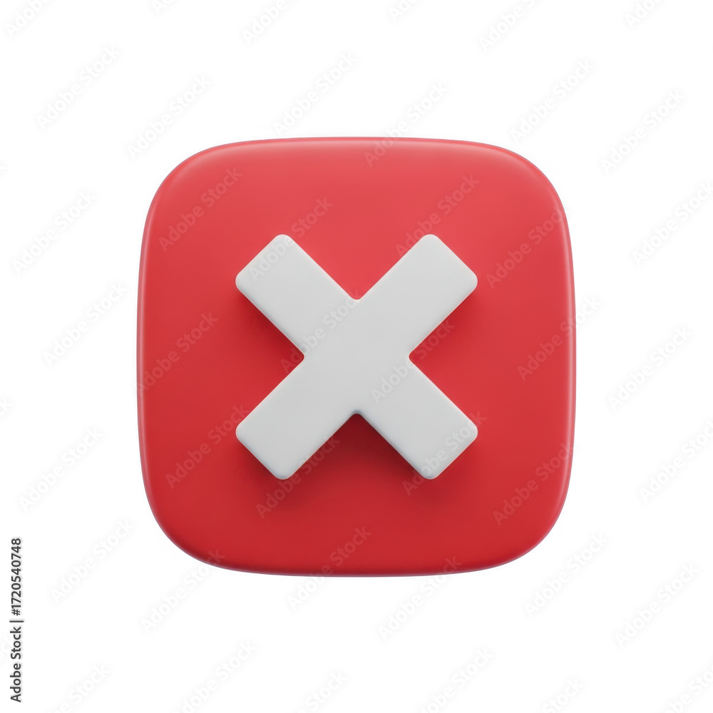 Fototapeta premium 3d red cross icon isolated on transparent background