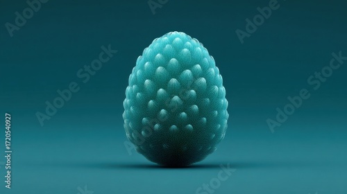 A blue egg with a green shell