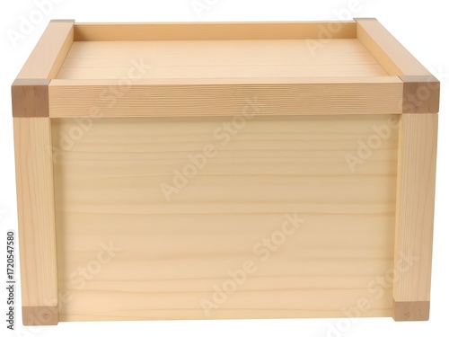 Rustic wooden box perfect for storage or display, showcasing clean lines and natural wood grain, bringing warmth to any interior design project