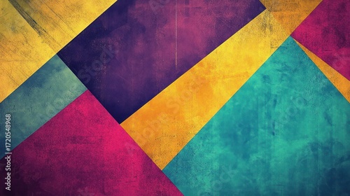 Wallpaper Mural Abstract Geometric Color Block Design: Vibrant Hues and Textured Surface Torontodigital.ca