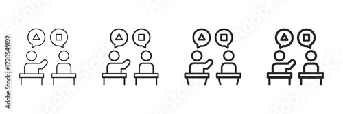 Debate Icon Set Different Line Style Collection 