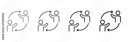 Interaction Icon Set Different Line Style Collection 