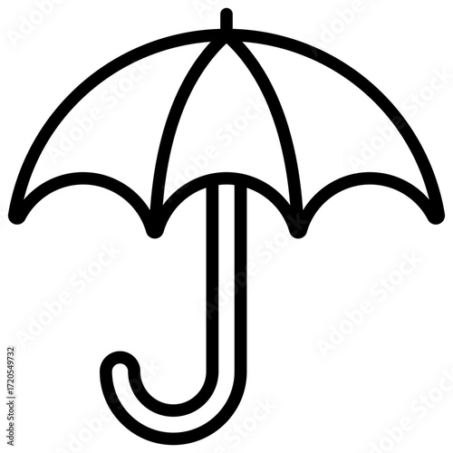 Insurance Umbrella Outline Icon Design Vector - umbrella symbol representing insurance, protection, and financial security