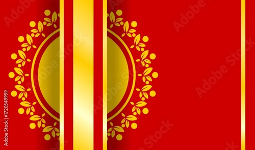red background with golden ornament