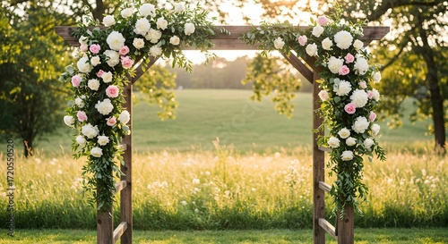 Rustic Wedding Arch Aesthetic Elegant Floral Decor for Outdoor Ceremonies