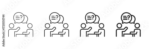 Question Icon Set Different Line Style Collection 
