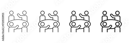 Meeting Icon Set Different Line Style Collection 
