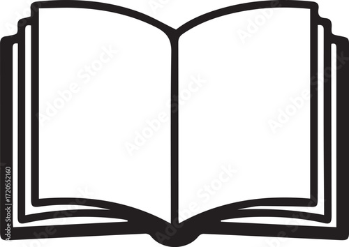 Unlock knowledge and inspire learning with this classic open book symbol, perfect for education, libraries, and literary projects, originally a vector graphic