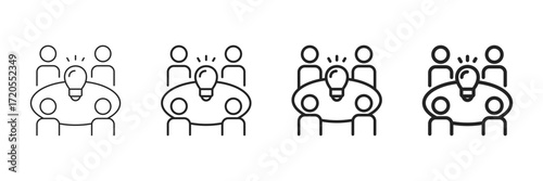 Brainstorming Icon Set Different Line Style Collection 