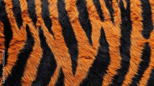 Wallpaper Mural Close-up Tiger Fur Texture: A Vivid Display of Orange and Black Stripes Torontodigital.ca