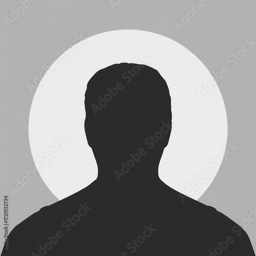 Silhouette Portrait of a Person with Halo Effect for Graphic Design Use