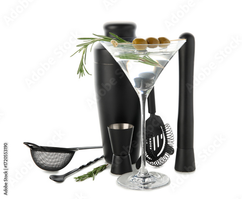Glass of fresh cocktail and...