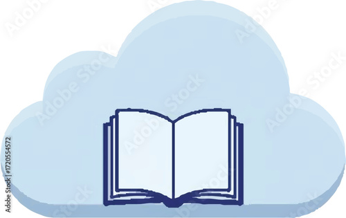 Unlock knowledge with cloud technology a digital book floating in the cloud, perfect for modern learning and online education resources or innovative data storage concepts