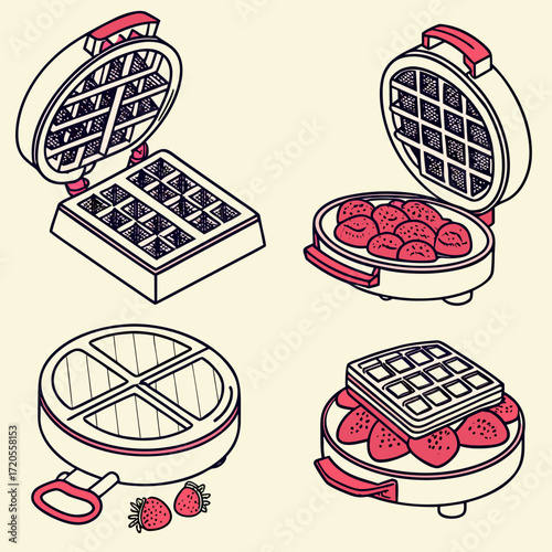 vector illustration of a set of different kinds of sweets