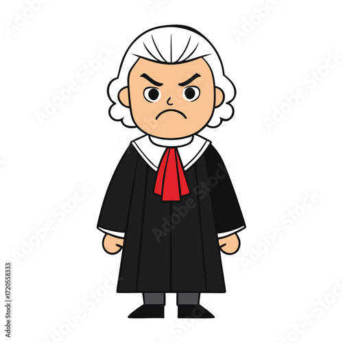 A cartoon angry judge with a furrowed brow, gavel in hand, and robes flowing, expressing frustration in a humorous, exaggerated courtroom scene.
