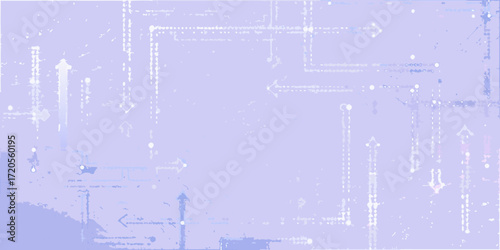 Abstract light purple background with a subtle pattern of white arrows and dots suggesting movement and data flow