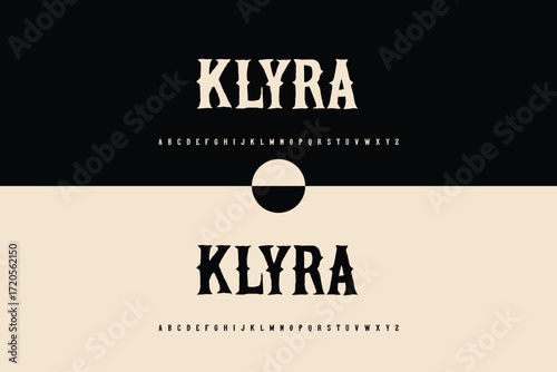 Klyra logo with circular emblem and tagline in two color schemes