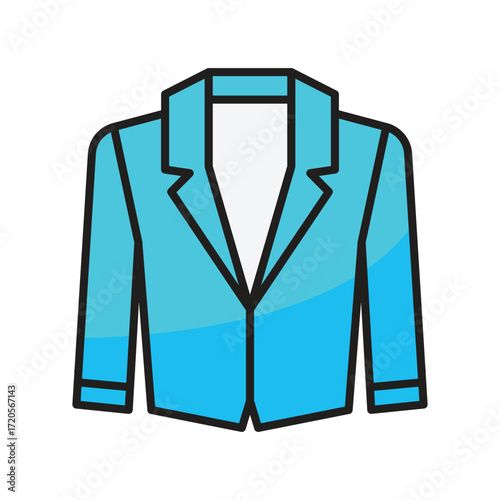 A light blue blazer with black trim