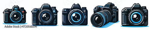 Vector Camera Pack – DSLR and Mirrorless Photography Illustration