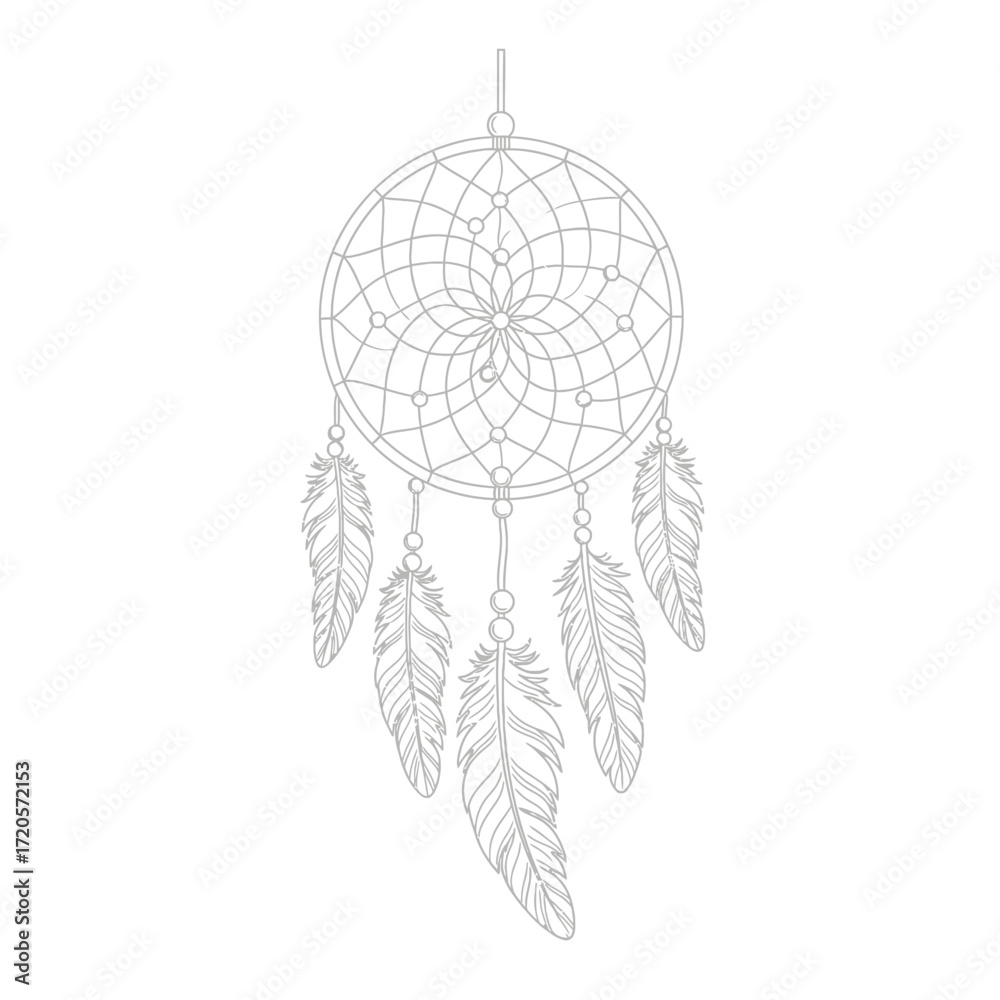 Obraz premium Dreamcatcher line art illustration
