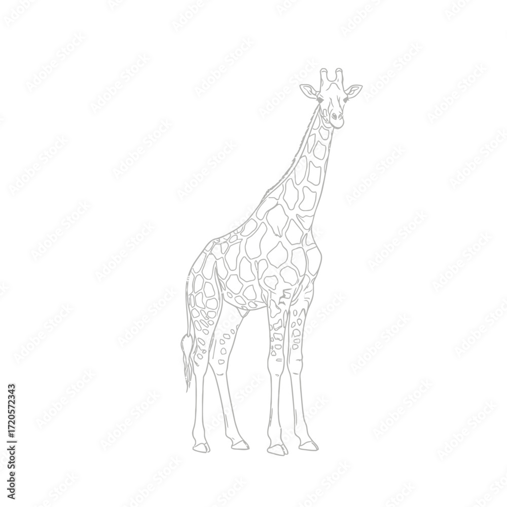 Fototapeta premium Giraffe line art illustration