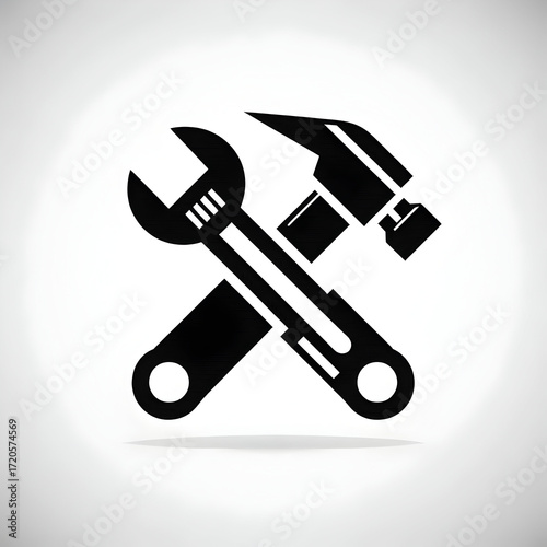 Wrench and screwdriver tools icon vector illustration simple design symbol logo