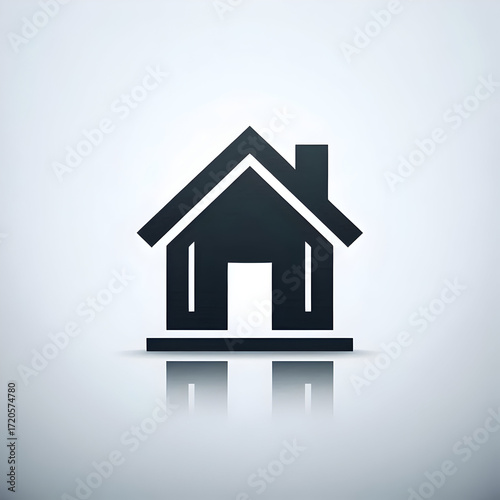 Real estate house icon on black background simple vector design