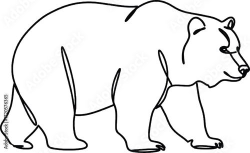 Bear Minimalist One Line Animal Illustration Strong bear line art in minimalist style. Perfect for wildlife projects, outdoor decor, and nature vector illustration