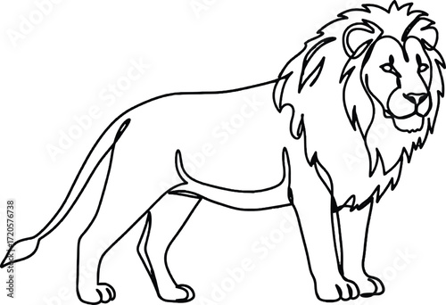 Lion Minimalist One Line Animal Illustration Bold lion line art in elegant minimalist style. Great for wildlife themes, safari decor, and strength symbolism